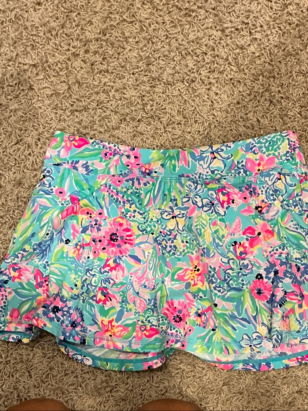 Lilly Pulitzer Floral Skort in Aqua, Pink and Green